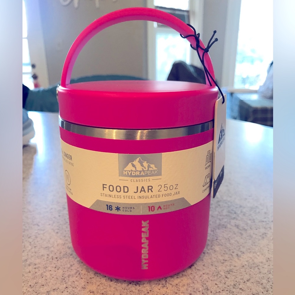 Hydrapeak Barbie pink💖 neon pink 25oz food jar NWT